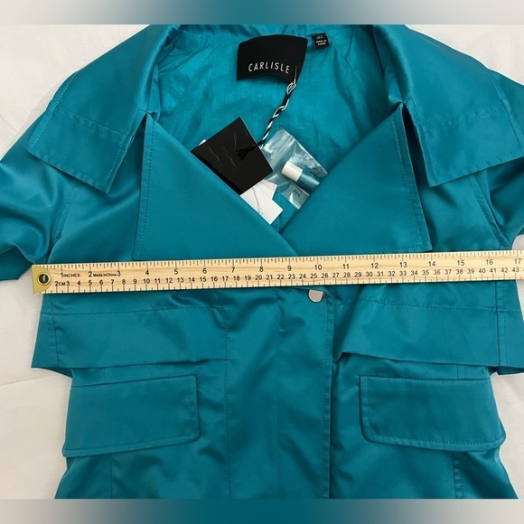 CARLISLE Turquoise Moto Style Lightweight Windbreaker Jacket Women’s Size 2 NWT - Picture 11 of 13